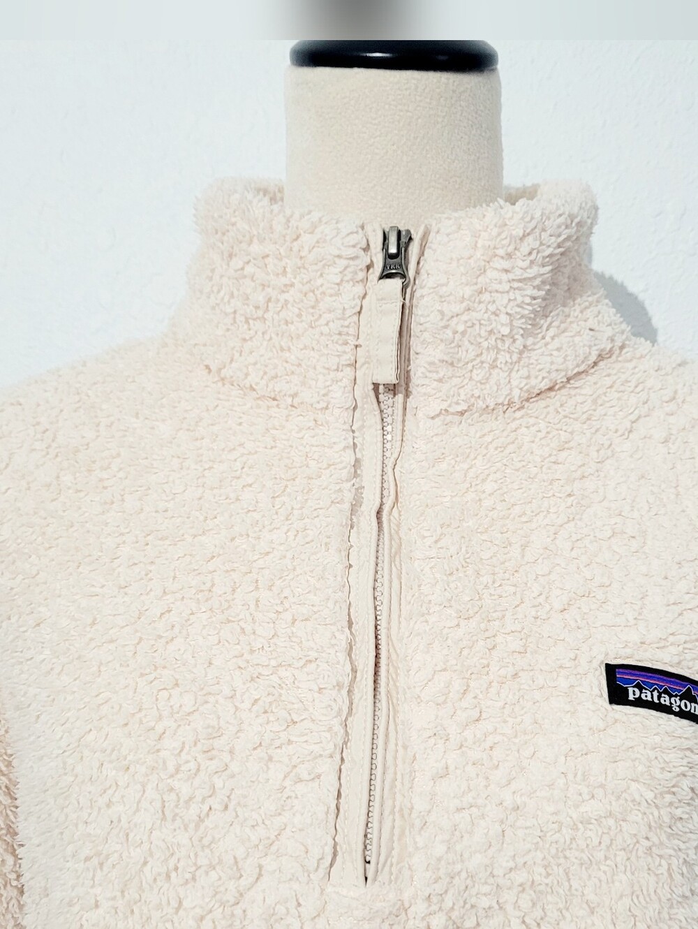 Patagonia Los Gatos 1/4 Zip Sherpa Fleece Pullover Cream Ivory Women's XL - Picture 3 of 12